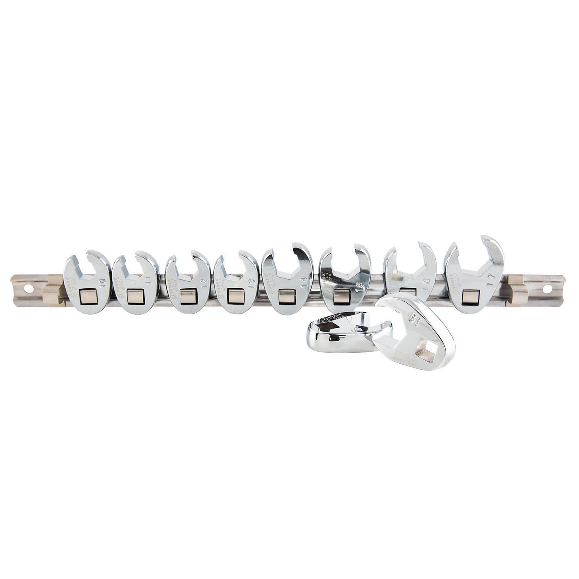 Sunex Tools 10-Pc. Metric Crowfoot Wrench Set — 3/8in. Drive, Model# 9710M